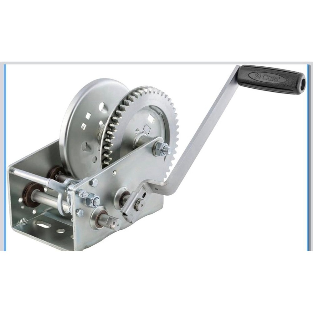 CURT 29532 Hand-Crank 2-Speed Winch 3,200lb 17.5:1 Low Gear Ratio 9.6" Handle